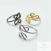 Wire Wrapped Ring, Black, Silver, Gold Plated Wire Ring, Adjustable Ring, Stacking Ring, Statement Ring, Women Ring, Gift For Her